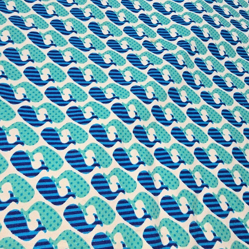 Talbots Twill Teal Blue Whale Print Pencil Skirt Preppy Nautical Beach Size 12 - Picture 9 of 9